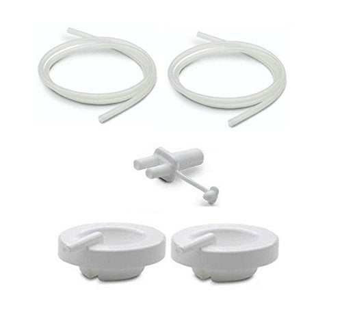 Maymom Tubing Parts for Ameda Purely Yours Pumps; (2 Tubes with caps/connector); Can Replace Ameda Tubing, Ameda Tubing Connecto