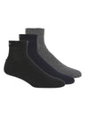 Jockey MenS Solid Color Training Ankle Socks (Pack Of 3) 7036_Grey Melange_Free Size