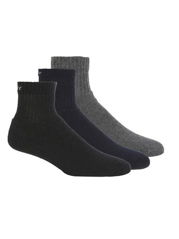 Jockey MenS Solid Color Training Ankle Socks (Pack Of 3) 7036_Grey Melange_Free Size