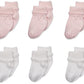 Jefferies Socks Unisex-Baby Newborn Bubble Stitch Rock-A-Bye Bootie 6 Pair Pack, Pink/White, Newborn