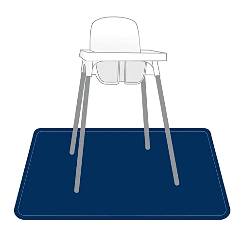 Bapronbaby Minimalist Navy Splash Mat - Waterproof Catch-All For Under High Chairs, Floors, Tables, Playtime Or Arts & Crafts -