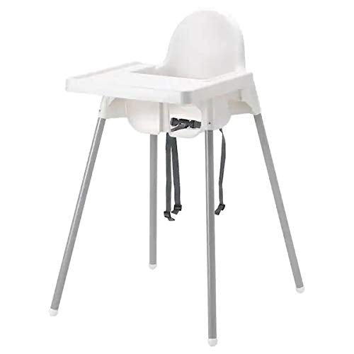 Highchair With Tray, White, SilverColour