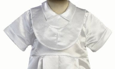 Boy'S Christening Romper With Bonnet - Size Xl (18 Month) White