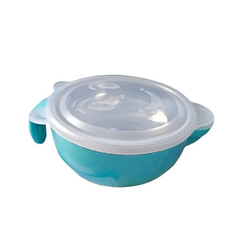 QUALIZA Air Tight Baby Feeding Bowl | BPA Free | Stay Warm Bowl | Food Remains Warm | MultiFunctional Snack/Fruit | Suction Non