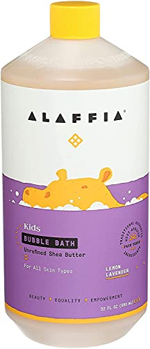 Alaffia  Everyday Shea Bubble Bath Lemon Lavender, 32  Fl  Oz,  Calming Lemon Balm With Lavender Oil,  Soft Moisturized Skin, Ma