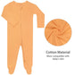 Guisby Footed Long Sleeve Baby Pajamas With Zipper Cotton Infant Sleepers Light Orange+Tree Green 9-12 Months