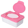 Tinny Tots Reusable Refillable Baby Wet Wipes Storage Box 80 Sheets Container for Car Bathroom Living Room (PINK)