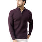 Kvetoo Men High Neck Zipper Full Sleeve Woolen Winter Sweater Violet Size M
