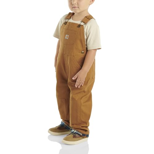 Carhartt Baby-Boys Washed Canvas Bib Overall, Carhartt Brown, 6 Months