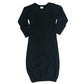 Laughing Giraffe Baby Infant Blank Long Sleeve Sleeper Gown With Mitten Cuffs - Black (0-3 Months -3850)