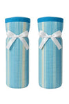 Daddy Come Baby Bottle Cover For 260 Ml Feeding Bottles, Blue Stripe Design With Bow, 16 Cm Height