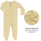 Guisby Footed Long Sleeve Baby Pajamas With Zipper Cotton Infant Sleepers Light Grey+Apricot 9-12 Months