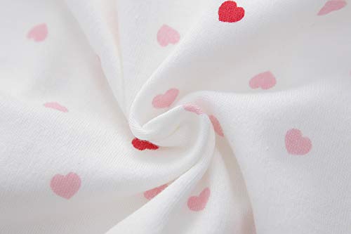 Owlivia Organic Cotton Baby Boy Girl 2 Pack Zip Up Sleep N Play, Footless, Long Sleeve (Newborn, Pink Melange+Pink Heart)