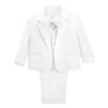 Dressy Daisy Boy' 5 Pcs Set Formal Tuxedo Suits No Tail Wedding Christening Outfits Size 2-3T White, 057