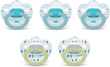 NUK Orthodontic Pacifiers, 6-18 Months, 5-Count (Pack of 12)