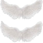 Gejoy 2 Pieces Angel Feather Floating Wings Halloween Costume With Elastic Straps For Women Adults Cosplay(23.62 X 15.75 Inch,Wh