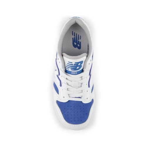 New Balance Baby 480 V1 Lace-Up Sneaker, White/Sea Stone, 2 Wide Us Unisex Infant