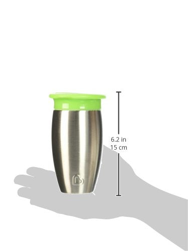 Munchkin Miracle 360 Toddler Sippy Cup With Lid, Spill Proof, 10 Ounce, Stainless Steel, Green