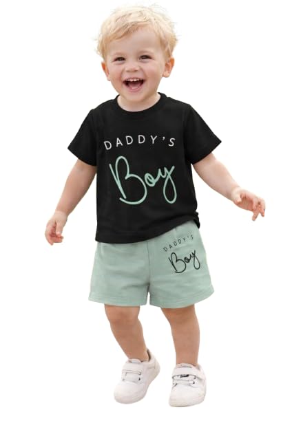 Psfly Daddy BoyS Cotton TShirts And Shorts | Casual Printed Half Sleeves Kids Dress For Baby Boy 01 Years (Green)