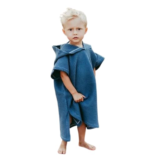 Lille BARN Baby Waffel Hooded Towel (Teal Dark)