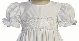 Girls Cotton Christening Gown Dresses With Bonnet Set - Baby Or Infant Girl'S Christening Dress - 6 Months White