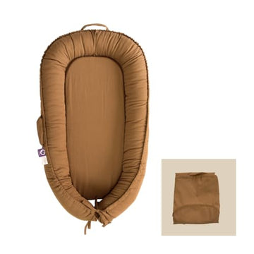 Infant Lounger Cover, 100% Organic Cotton, Newborn Essentials, Baby Gifts | Cover Only (Goldenbrown)