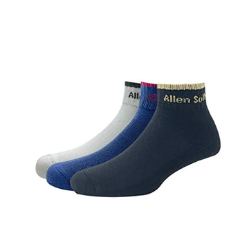 Allen Solly MenS Cotton Ankle Length Socks (Pack Of 3)  White, Denim, Black