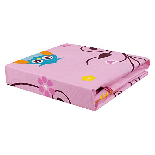 Sapphire Home 8 Piece Owl Bedding Set For Girls, Kids Bed In A Bag, Comforter Set With Bed Sheets, Pillow Case, Toy Pillow, Todd