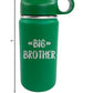 The Crafty Engineer Big Sister Big Brother Kids Water Bottle, Engraved Design With Flip Top Lid (Green)