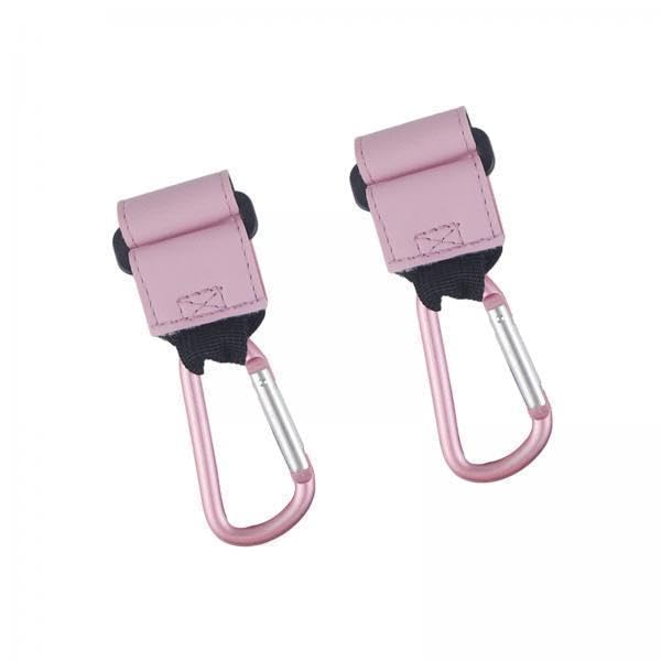 UJEAVETTE 4x2x Baby Strollers Hooks Pushchair Hook Clip for Strollers Hanging Bags Purse Pink