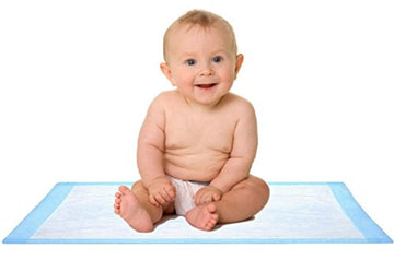 Disposable Baby Changing Pad Liner - Economy Pack 50 Count (17 X 24 Inch) - Waterproof Absorbent Blue Hospital Underpad For Inco