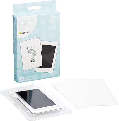 Pearhead Newborn Baby Handprint Or Footprint    Clean-Touch    Ink Pad, Black