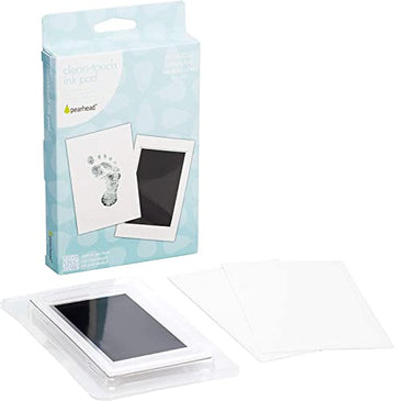 Pearhead Newborn Baby Handprint Or Footprint    Clean-Touch    Ink Pad, Black