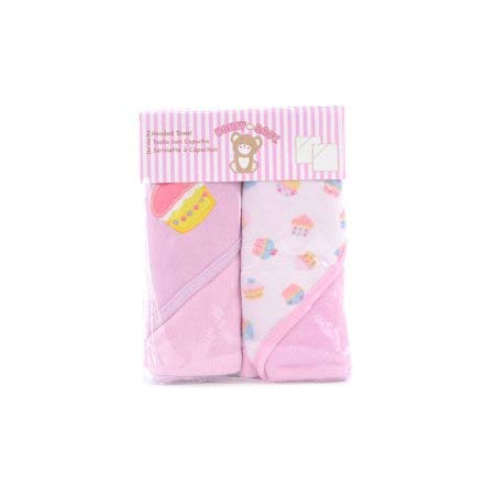 Mummamia Pure Mercerised Cotton Baby Hooded Towel Pack of 2  Gift Pack (Cupcake TIME)