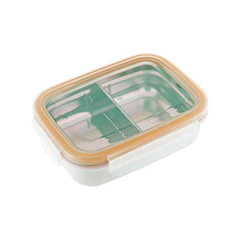 Innobaby Keepin' Fresh Stainless Steel Divided Bento Snack Box With Lid For Kids And Toddlers Bpa Free, 11 Oz., Orange