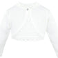 Lilax Baby Girls Knit Long Sleeve Button Closure Bolero Cardigan Shrug 12-18M Cream
