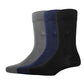 Louis Philippe MenS Cotton Full Length Socks (Pack Of 3) Dark Grey, Navy, Black