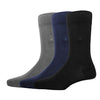 Louis Philippe MenS Cotton Full Length Socks (Pack Of 3) Dark Grey, Navy, Black