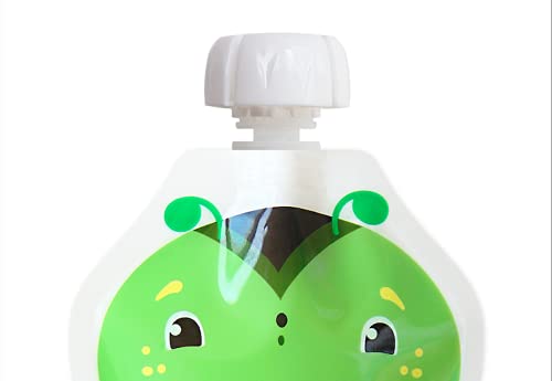 Choomee Replacement Caps For Reusable Food Pouches | Includes Softsip Silicone Flow Control Pouch Top | 6 White Caps + 1 Aqua So