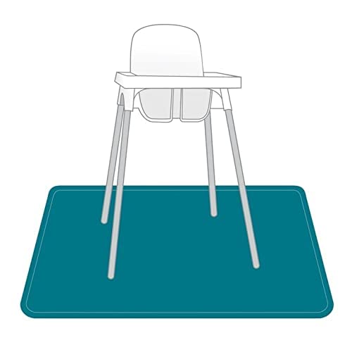 Bapronbaby Minimalist Teal Splash Mat - Waterproof Catch-All For Under High Chairs, Floors, Tables, Playtime Or Arts & Crafts -