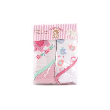 Mummamia Pure Mercerised Cotton Baby Hooded Towel Pack of 2  Gift Pack (Elephant Pink)