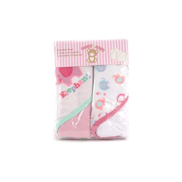 Mummamia Pure Mercerised Cotton Baby Hooded Towel Pack of 2  Gift Pack (Elephant Pink)