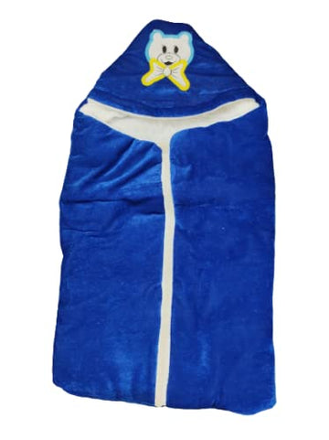 Riddhi Infotech Cozy Comfort Newborn Hooded Blanket with Zipper Closure Adorable Prints for Your Little King/Queen All Season in