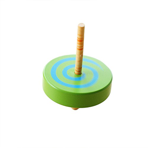 Goodplay 2Pcs Wooden Spinning Top Gyroscope Peg-Top With Handle And Pull String Wire,Can Last Long Time, Color Random