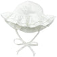 Flap Happy Baby Girls' Upf 50+ Double Ruffle Hats, White, Medium