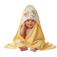 Baby Inn 100% Soft Cotton Babys Printed Hooded Towel  Yellow (Pack of 1), LEM