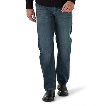 Wrangler Mens Free-To-Stretch Relaxed Fit Jean, Marine, 34W X 34L