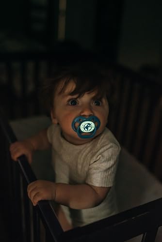 Dr. Brown'S Advantage Glow-In-The-Dark Baby Pacifier, Fully Symmetrical Soother With Soft Silicone Bulb, 6-18M, Bpa Free, Skateb