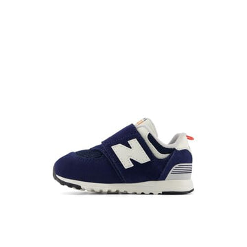 New Balance Baby 574 V1 New-B Hook And Loop Sneaker, Nb Navy/Blast Red, 2 Wide Us Unisex Infant
