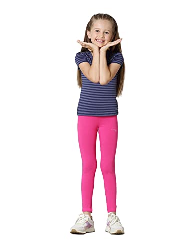 Van Heusen Girls Mid Rise Leggings  Power Plus Cotton Spandex  Power Plus, Super Soft, Stretchable_56301_Pink Yarrow_1112 Yea